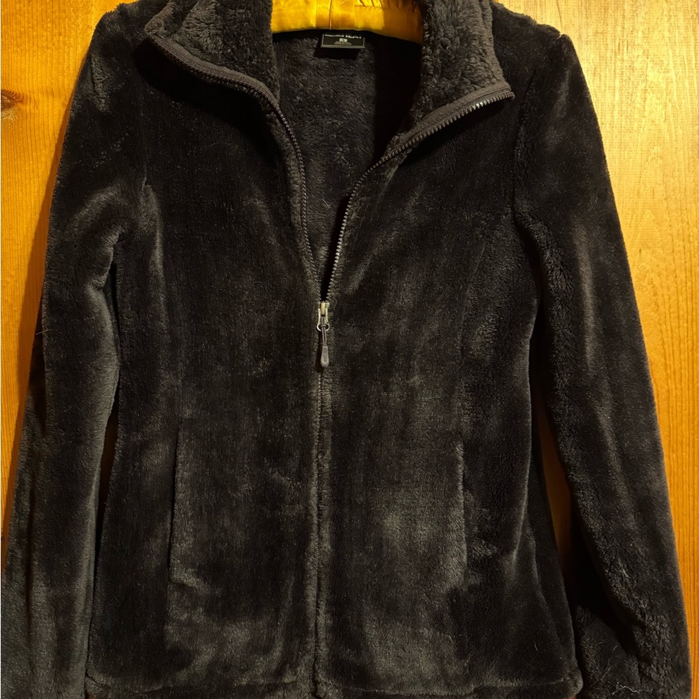 32 Degrees Black Teddy Jacket Cozy Zip-Up. Size S.